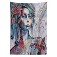 thumbnail image 3 of Ambesonne Art Tablecloth Rectangular Table Cover, Fantasy Portrait of a Girl, 60"x84", Multicolor, 3 of 4