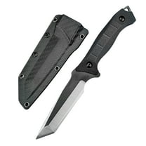 Tanto Fixed Blade Knife, EDC Knife with Sheath, 420 Steel Blade and ABS Textured Handle, Suitable for Camping, Hiking, and Everyday Carry