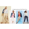 thumbnail image 4 of CHOK Women Low Rise Cropped Chino Work Pants Office Lady Trousers, 4 of 5