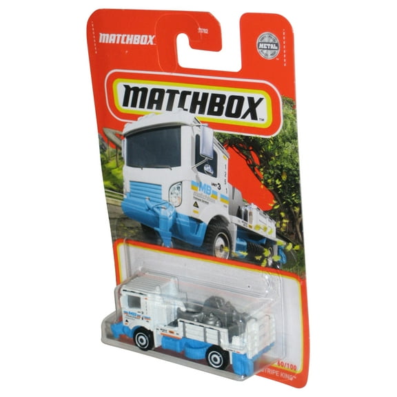 Matchbox White & Blue Road Stripe King (2021) Metal Toy Truck 60/100