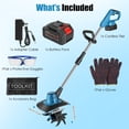 thumbnail image 2 of Cordless Tiller Cultivator,800W Electric Cordless Tiller Cultivator, 21V Battery Powered Soil Tiller with 6.69" Depth 8.66" Width, Handheld Garden Cultivator  for Garden Yard Planting, 2 of 14