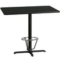 thumbnail image 2 of BizChair 30'' x 48'' Rectangular Black Laminate Table Top with 23.5'' x 29.5'' Bar Height Table Base and Foot Ring, 2 of 3