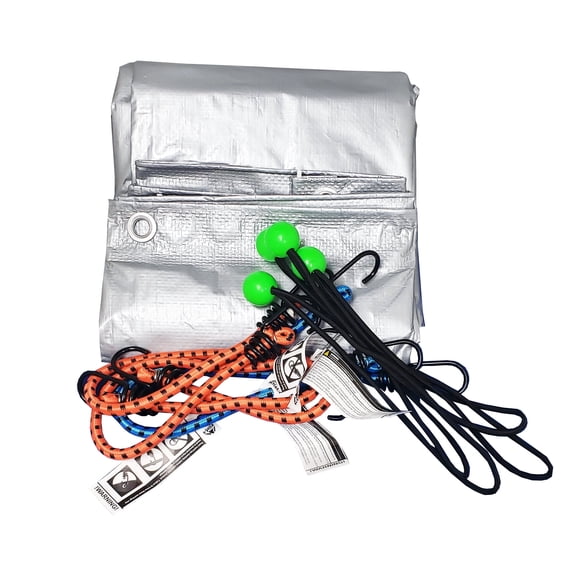 Kuma by Everest 9pk Bungee and Polyethylene Tarp Kit with Aluminum Grommets TBG2-E