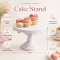 thumbnail image 3 of Scalloped‑Edge Round Cake Stand, Pedestal Dessert Display Stand for Cupcakes, Muffins, Fruit, Birthday, Wedding & Party Table Decor, 3 of 4
