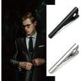 Tie Clips for Men, Black Gold Blue Gray Silver Tie Bar Set for Regular