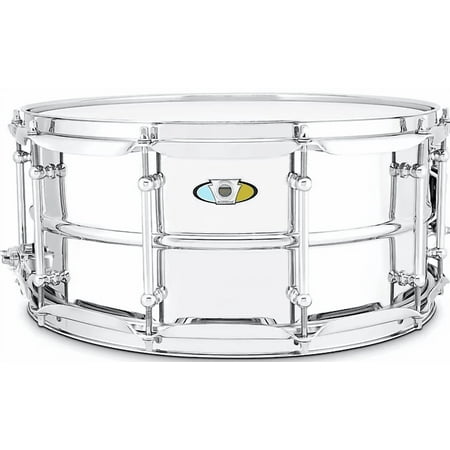 Ludwig 6.5x14 Supralite Steel Snare w/Chrome 2.3mm Hoops & Tube Lugs
