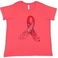 thumbnail image 3 of Inktastic Heart Health Awareness Red Ribbon Made of Hearts Women's Plus Size T-Shirt, 3 of 5