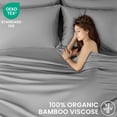 thumbnail image 6 of Sonoro Kate 100% Organic Luxurious Bamboo Sheets, King Sheet Set 6-Piece with 16" Deep Pocket, Silky Smooth Luxury Bed Sheets, Gray, 6 of 8