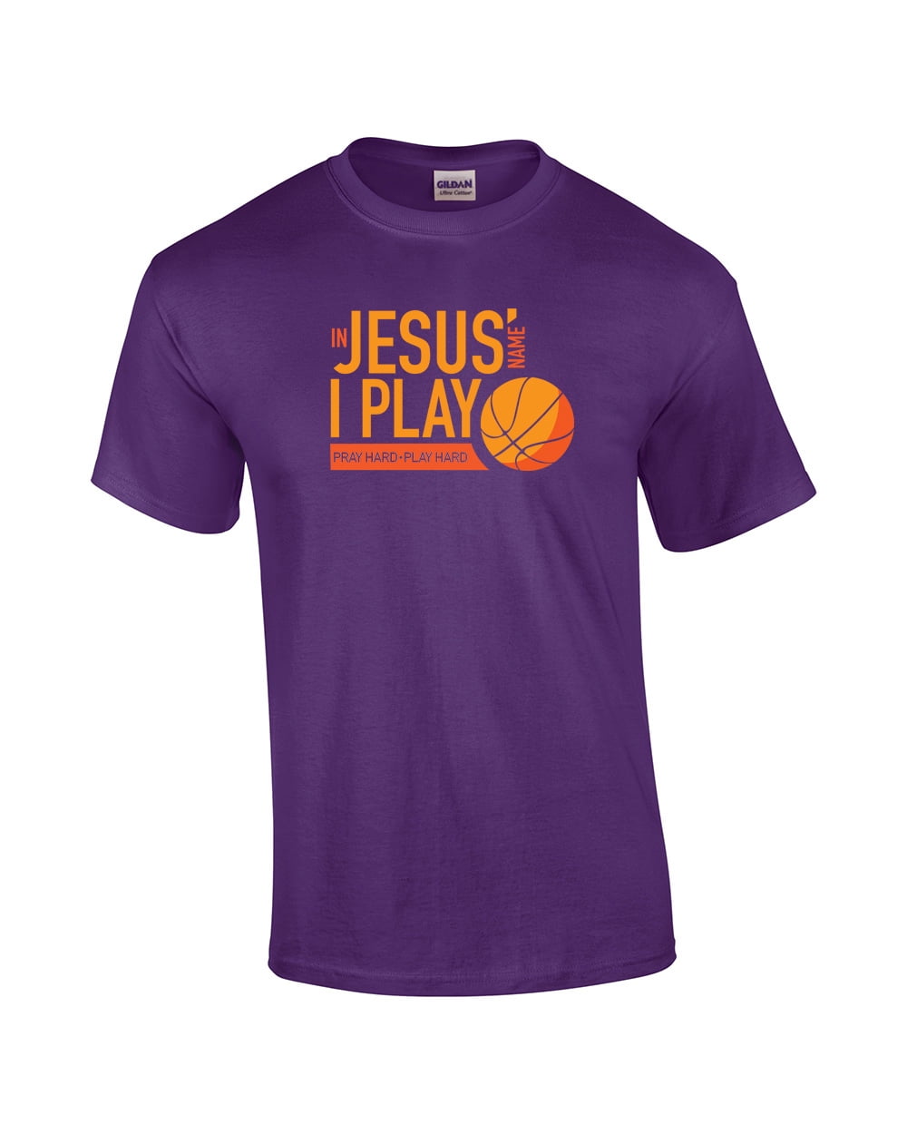 In Jesus Name I Play Christian Short Sleeve T Shirt Purple Xxl Walmart Com