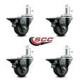 thumbnail image 2 of 3 Inch Thermo Rubber Swivel 7/16 Inch Grip Ring Stem Caster Set with Brake, 2 of 2