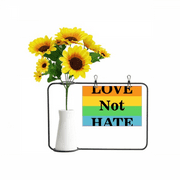 Transgender Bisexuals Love Not Hate LGBT Artificial Sunflower Vases Bottle Blessing Card