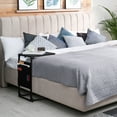 thumbnail image 5 of 2-Tier C-Shaped Side Table with 7 Storage Pockets BROWN, 5 of 6