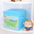 thumbnail image 5 of 1 caja de almacenamiento (león azul, aproximadamente 28 x 28 x 28 cm), organizador de juguetes, cubos plegables, para sala de estar, habitación de niños, sala de juegos, patrones de animales, 5 of 5
