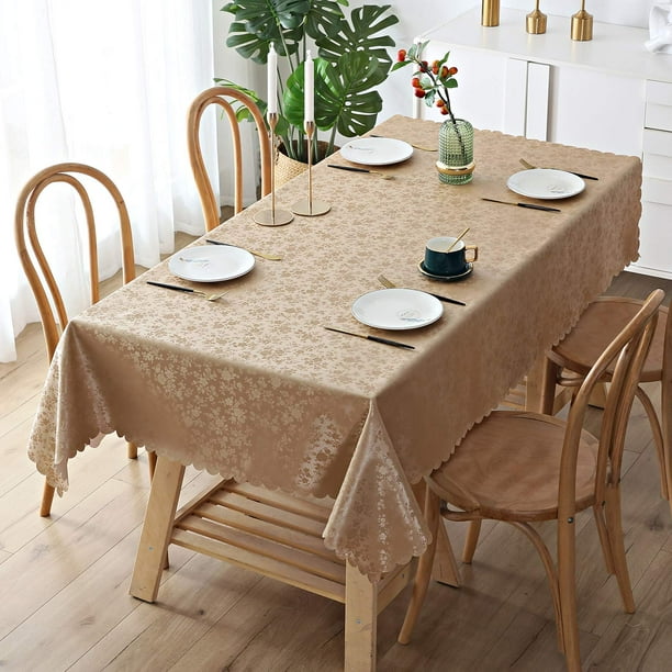 Mantel impermeable para mesa, manteles rectangulares nórdicos, mantel redondo, cubierta de mesa antideslizante para decoración de boda, mesas de comedorMarrónRedondo 178cm Deng Xun unisex