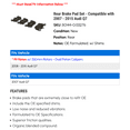 thumbnail image 2 of Rear Brake Pad Set - Compatible with 2007 - 2015 Audi Q7 2008 2009 2010 2011 2012 2013 2014, 2 of 2