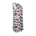 thumbnail image 3 of Sindrella Women's Plus Size Sleeveless Cotton Blend Snap Front Duster Robe With Pocket - Red and Blue Hearts - 2X-Large, 3 of 4