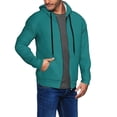 thumbnail image 2 of Wukai Teal Print Men's Zip-Up Hoodie,Fleece Full-Zip Hoodie for Men, Hooded Sweatshirt-Medium, 2 of 5