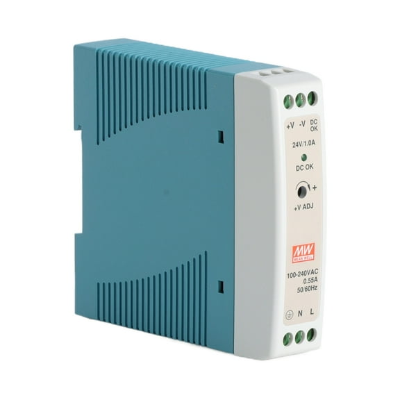 Feedannce 24V 1A 24W Switching Power Supply, DIN Rail, MEAN WELL MDR-20-24