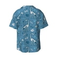 thumbnail image 2 of Xecao offers the Dinosaur Skull for Men's Casual Short-sleeved Shirt, a button-up collared shirt with a pocket, perfect for beach vacations and yacht travel in the Large size., 2 of 7