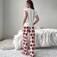 thumbnail image 5 of Conjuntos de pijamas con estampado de amor para mujer, ropa de dormir de moda coreana para dormir, pantalones de manga corta, traje informal para casa, primavera y otoño, 5 of 5
