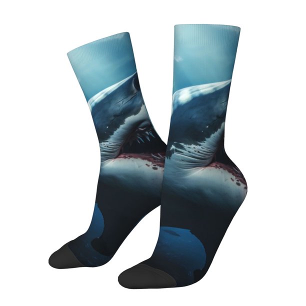 Balery 3D Realistic Shark Calcetas Largas con Estampado para Hombre y Mujer – Suaves y Transpirables, Talla Única (US 5-11)