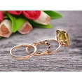 thumbnail image 4 of Milgrain Art Deco 3.05 Carat 7mm Cushion Cut Gemstone Champagne Diamond Moissanite Trio Set Wedding Ring Engagement Ring On 10K Rose Gold Anniversary Ring Surprisingly Ring, 4 of 5