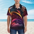 thumbnail image 4 of Daiia Colorful Abstract Wave Motion Hawaiian Shirt for Men Gentle Cotton Regular Short Sleeve Casual-Large, 4 of 9