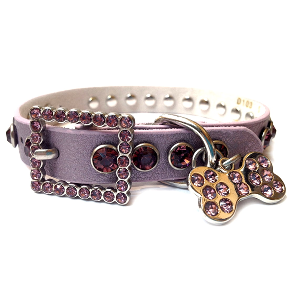 Purple Leather Dog Collar
 Purple Leather Dog Collar with a Row of High Quality Purple Rhinestones