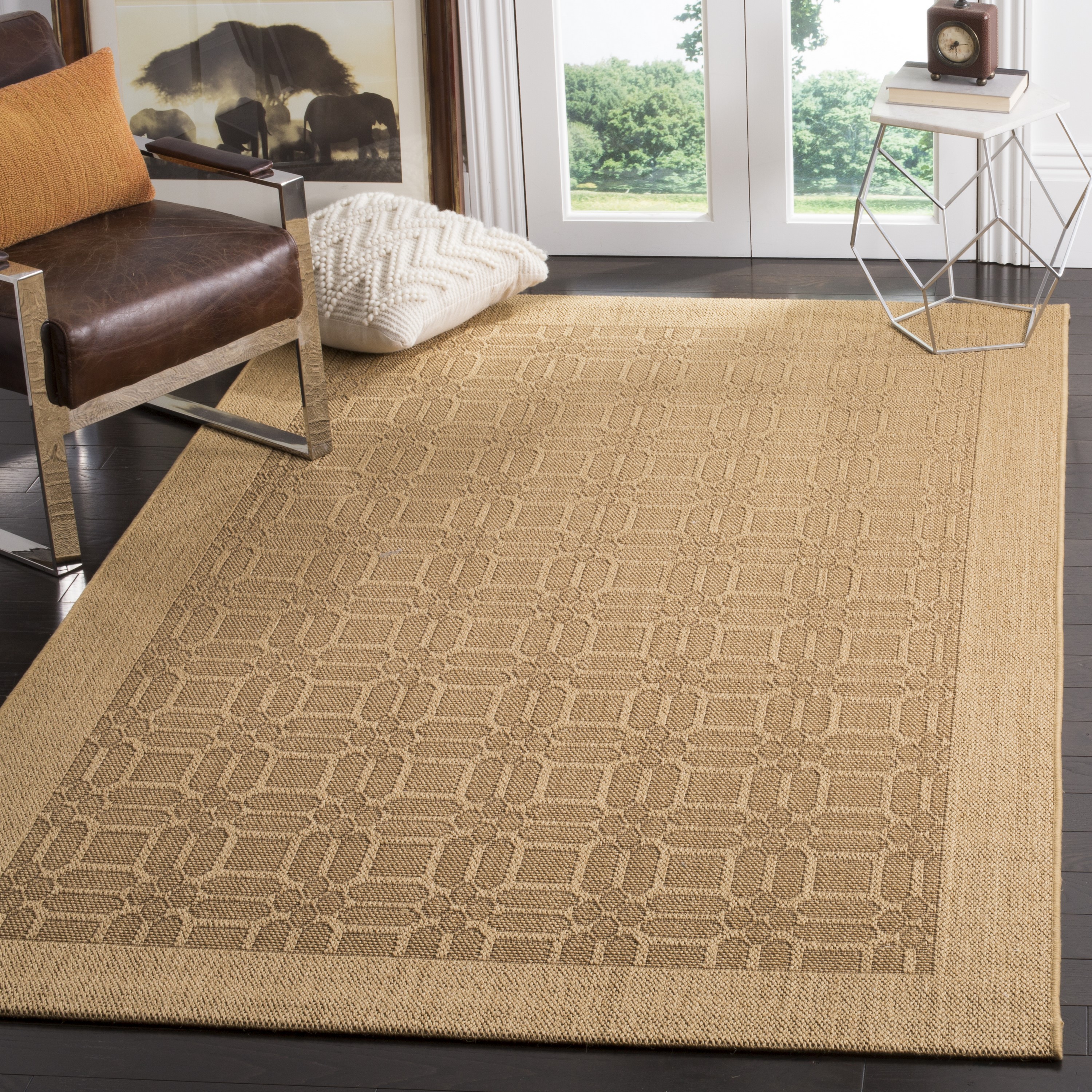 SAFAVIEH Palm Beach Laidley Geometric Area Rug, Maize, 4' x 6'