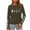 Olive Green, variant on Women's Christmas Shirt Long Sleeve Tree Letter Print Crewneck Pullover Top White-13 S