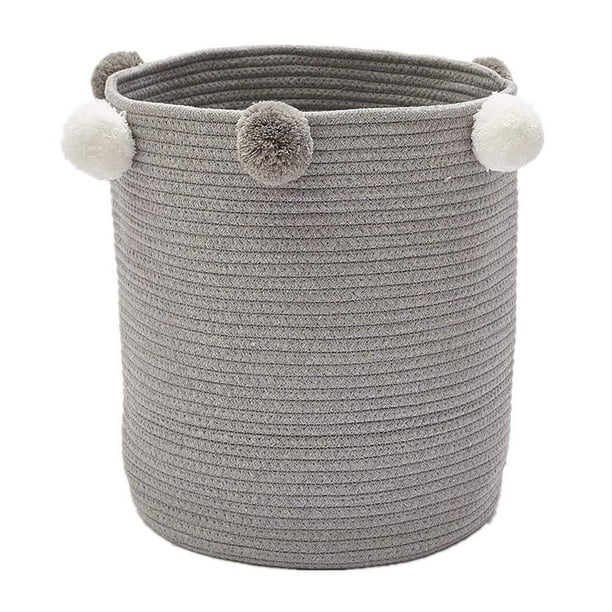 Cotton Rope Basket Woven Wicker Basket Baby Laundry Basket for Toys Storage& Laundry&Nursery