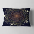 thumbnail image 2 of Designart Orange Fractal Flower with Green - Abstract Throw Pillow - 12x20, 2 of 5