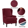 thumbnail image 3 of Funda elástica para sillón orejero Yuarrent caqui 2x suaves y elásticas para una fácil instalación, 3 of 6