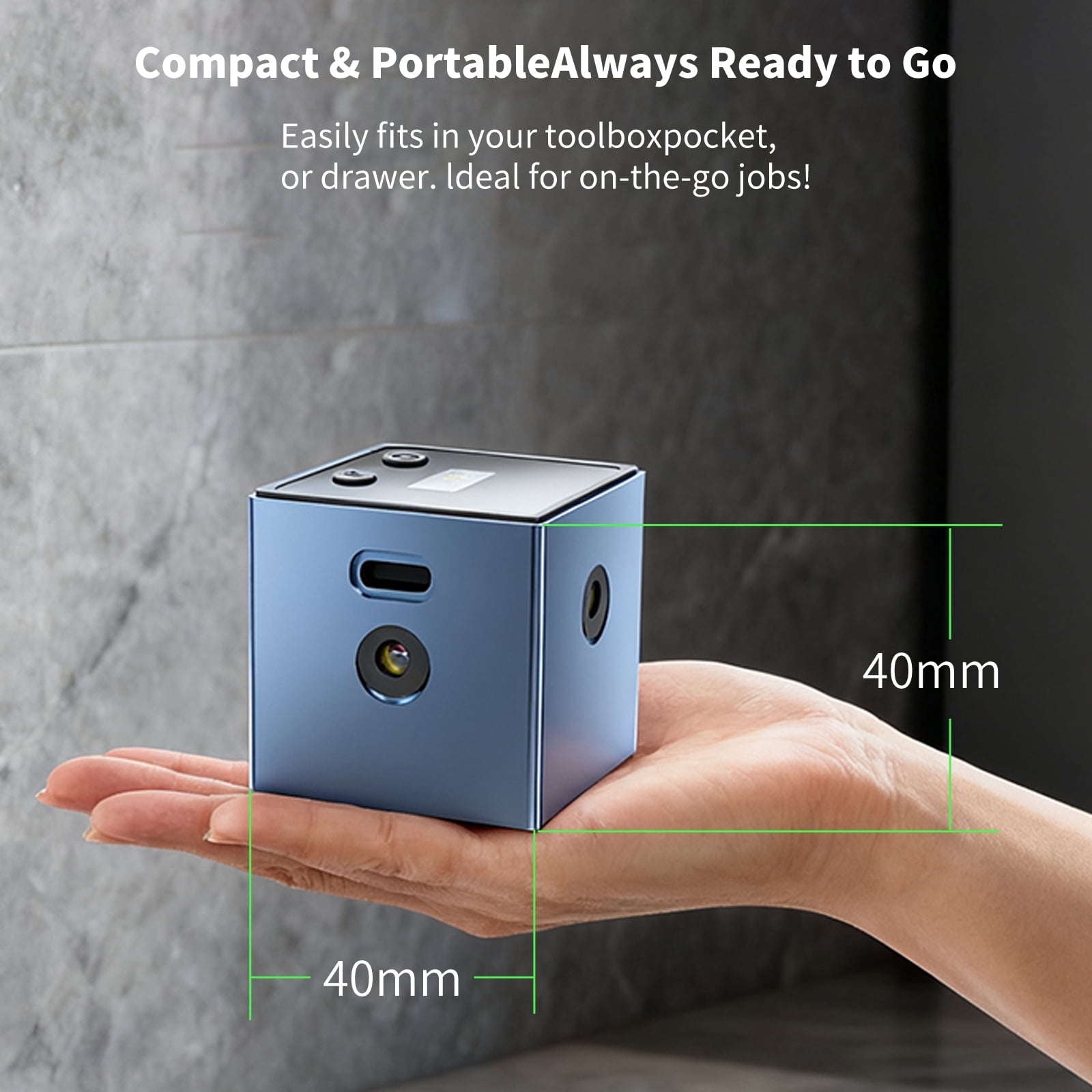 JDMEOPD Cube Laser Level with Tripod, 5 Modes, 3500 Inch Range, Magnetic Sides, IP54 Water & Dust Resistant, USB-C Rechargeable Line Level for Wall Layout & Home Improvement(Gray)
