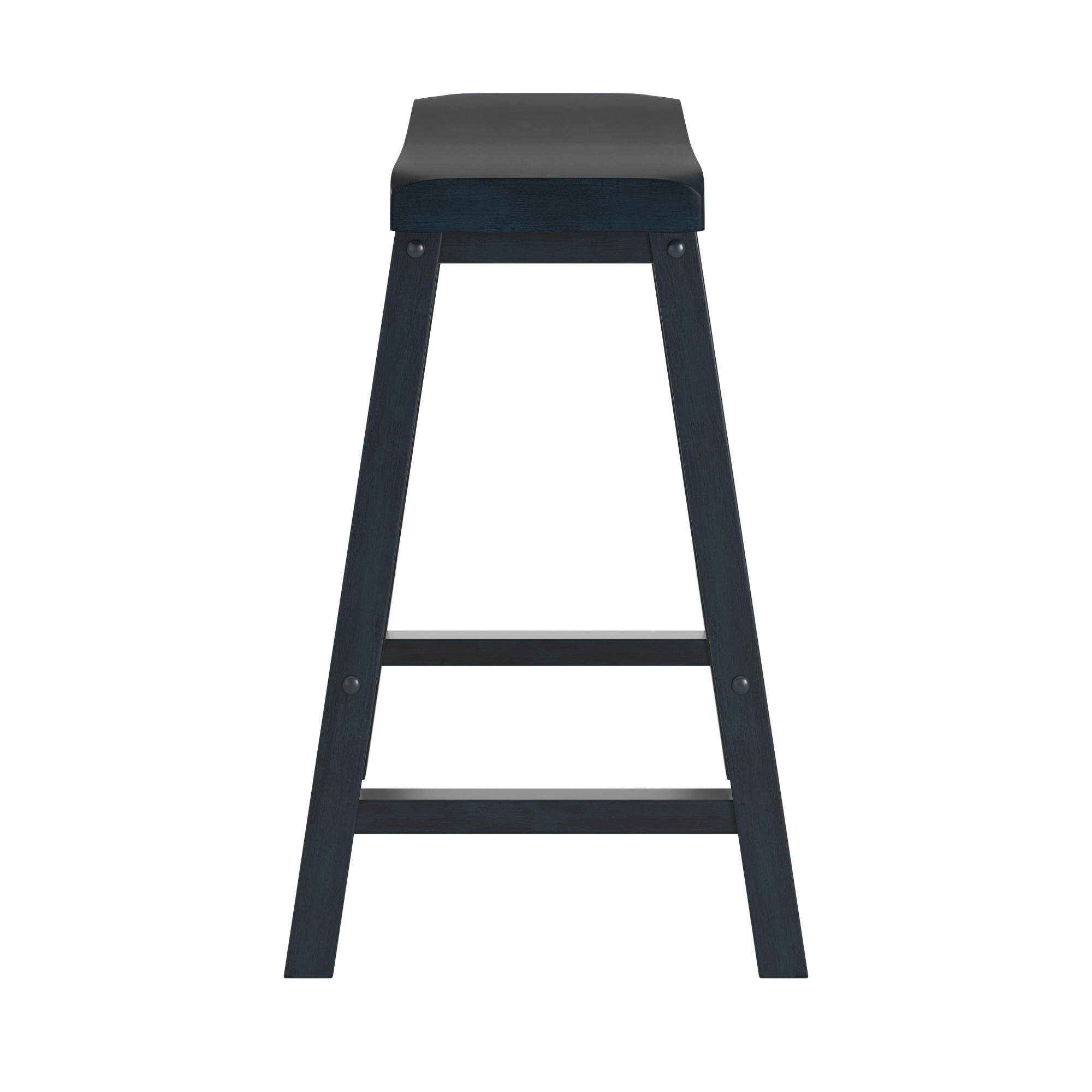 Weston Home Ashby Saddle Seat Backless 24" Counter Stools, Antique Denim (Set of 2)