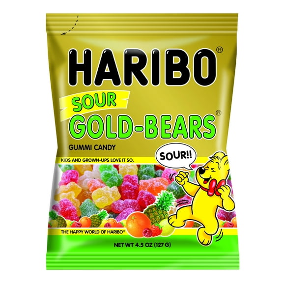 HARIBO Gold-Bears Sour Gummi Candy, 12 Count, 4.5 oz