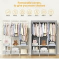 thumbnail image 5 of Riousery Portable Wardrobe Closet, 49 Inch Closet Storage with Clothes Rack,  Metal Frame with Dustproof Fabric Cover, Grey, 5 of 8
