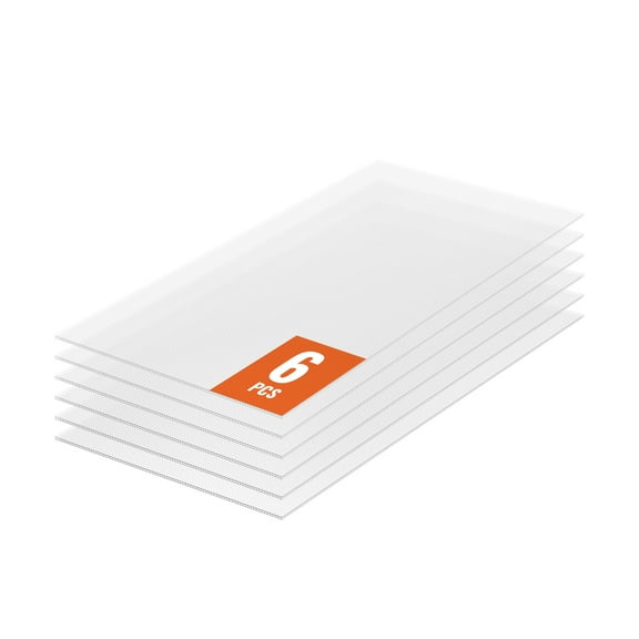 KFFKFF Set of 6 Polycarbonate Panels for Greenhouses, Measuring 2' X 4' X 0.16'', Roofing Sheets, Water-Resistant and UV-Protected Corrugated Plastic Roofing, Durable Clear Roofing Sheets