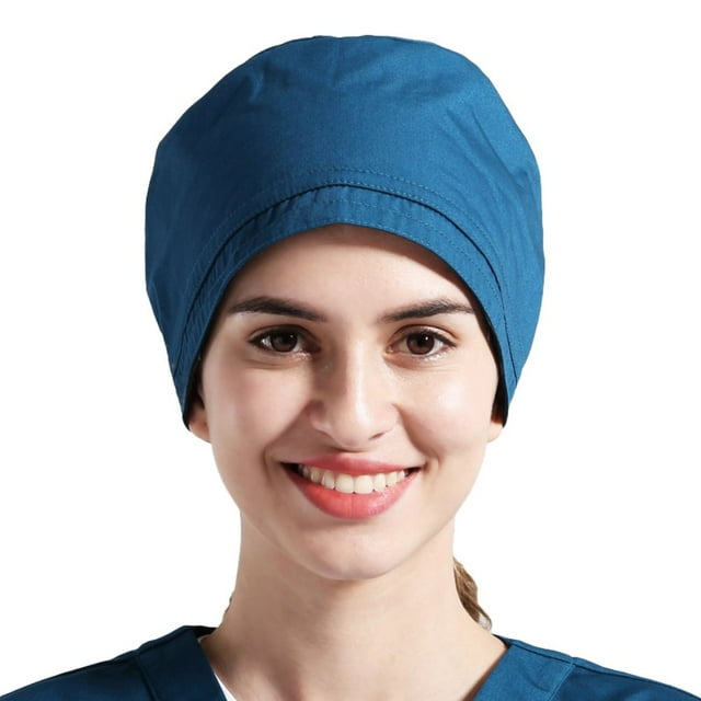 Solid Color Beautician Chef Gravida Scrub Cap Bouffant Adjustable Elastic Hat
