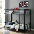 thumbnail image 4 of Walker Edison Premium Twin Over Twin Black Metal Bunk Bed, 4 of 13