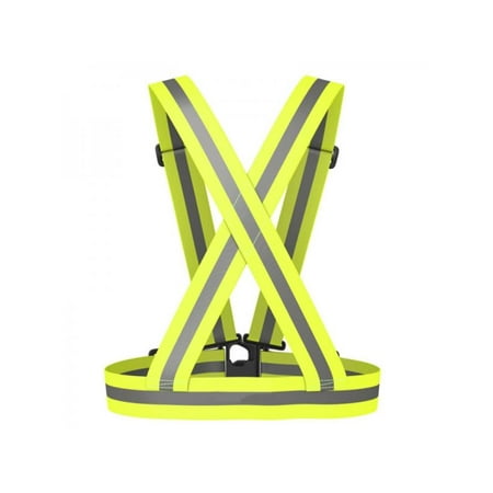 VICOODA Reflective Vest Men Women 15mm Wide Elastic and Adjustable Strap High Visibility Waistcoat Tank Reflective Gear Safety Outdoor Sportswear for Running, Walking,