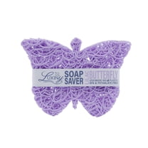Luxiny American Made Soap Saver for Soap Dishes & Shower Soap Holders - Helps Handmade Soap Last Longer - Made from Plant Based Environmentally Friendly Bioplastics Lilac Butterfly