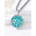 thumbnail image 3 of Dorunmo Mountain Urn Necklace for Ashes 925 Sterling Silver Cremation Jewelry Ashes Pendant for Women Forever in My Heart Keepsake (Turquoise), 3 of 10