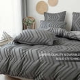 thumbnail image 5 of Seasonwood Queen Duvet Cover Gray Tufted Jacquard Microfiber Bedding Set 3pcs 90" x 90", 5 of 5