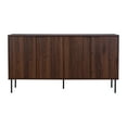 thumbnail image 3 of CORLIVING Lysander Fluted Engineered Wood Sideboard with 4 Doors and 4 Shelves, Walnut, 3 of 13