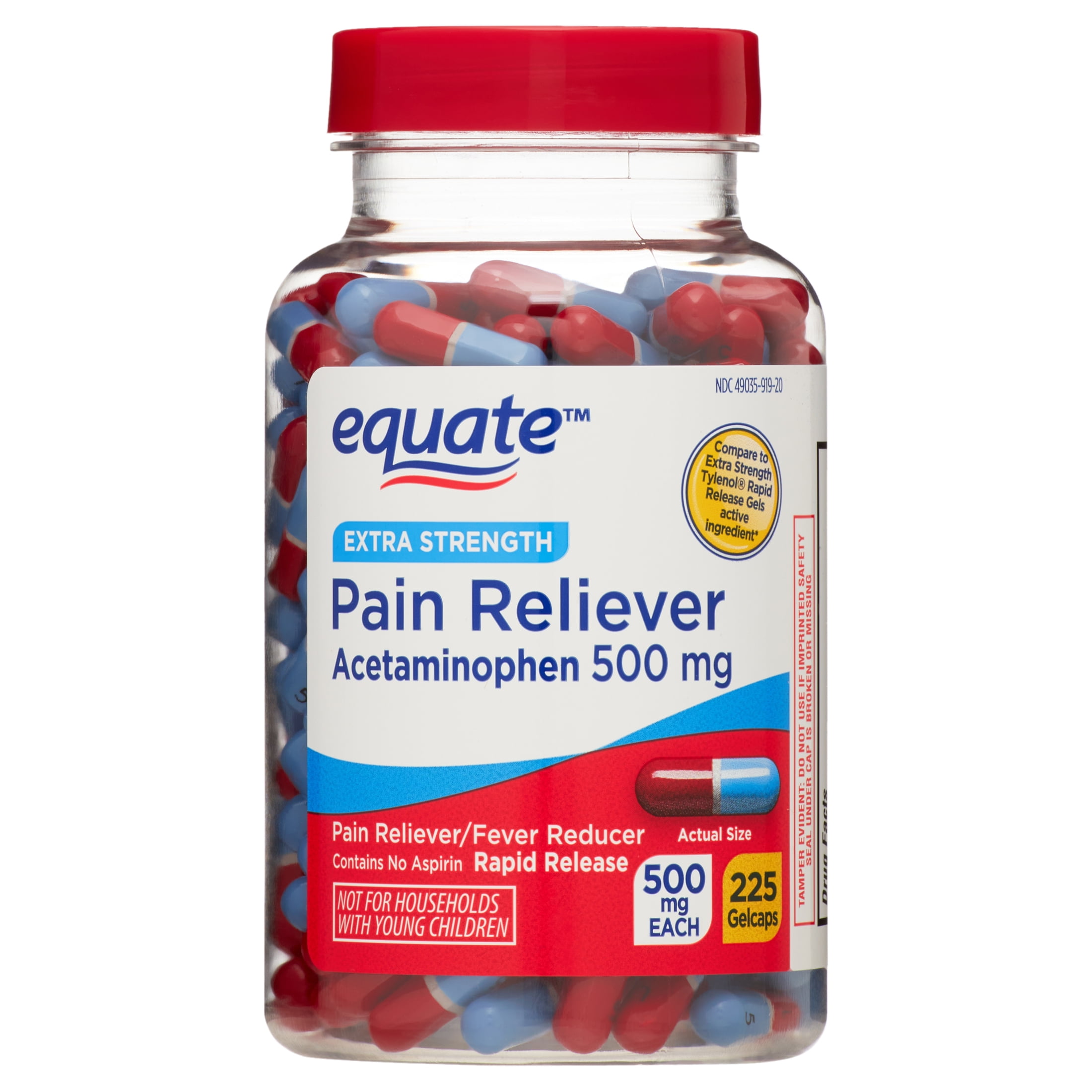 Equate Extra-Strength Acetaminophen Rapid Release Gel-caps, 500 mg, 225 Count