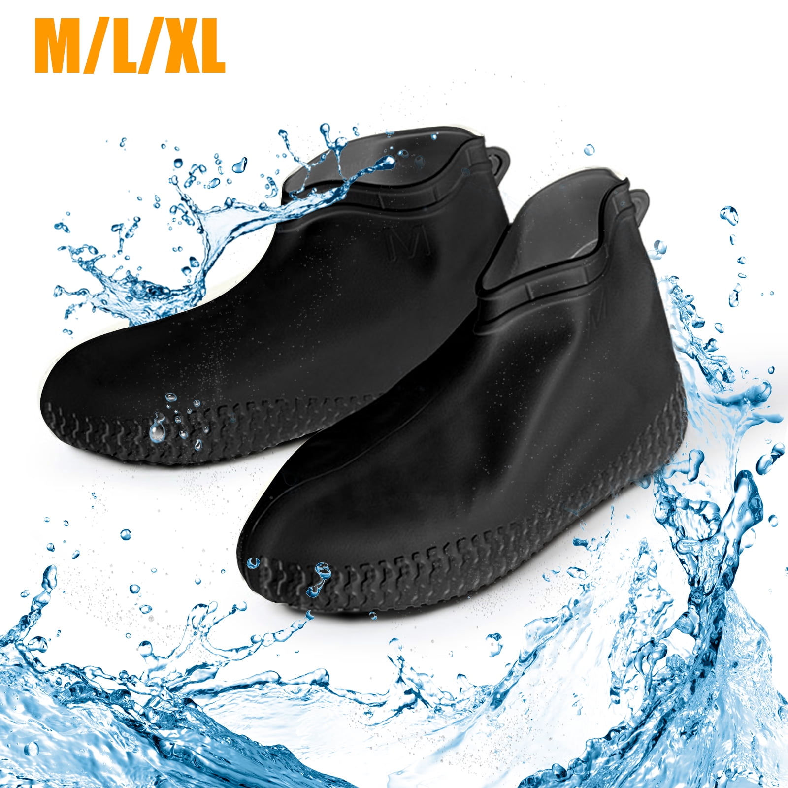 Waterproof Zipper Shoe Covers Rain Boot Reusable Portable Non-slip 4 Size 