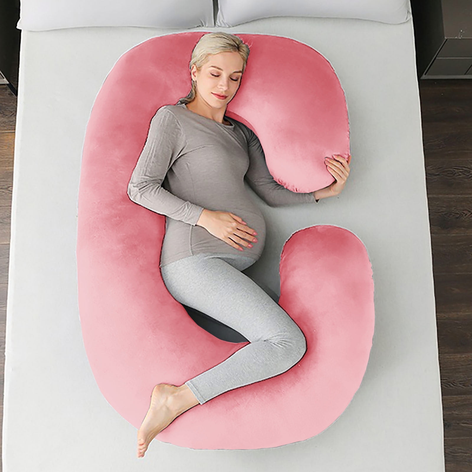 XIAOLE Pregnancy Pillow, For Pregnant Woman C-Shape Full Body Pillow And Maternity Support, Support For Back, Hips, Legs, Belly For Pregnant Women,Removable Maternity Pillow