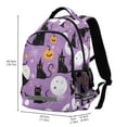 thumbnail image 2 of FORMRS Unisex Backpack Elementary School Travel Bookbag with Reflective Stripes, Purple Halloween Pattern, 2 of 7