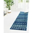 thumbnail image 2 of Rugs.com Moroccan Trellis Collection Rug – 12 Ft Runner Navy And Teal Medium Rug Perfect For Hallways, Entryways, 2 of 6